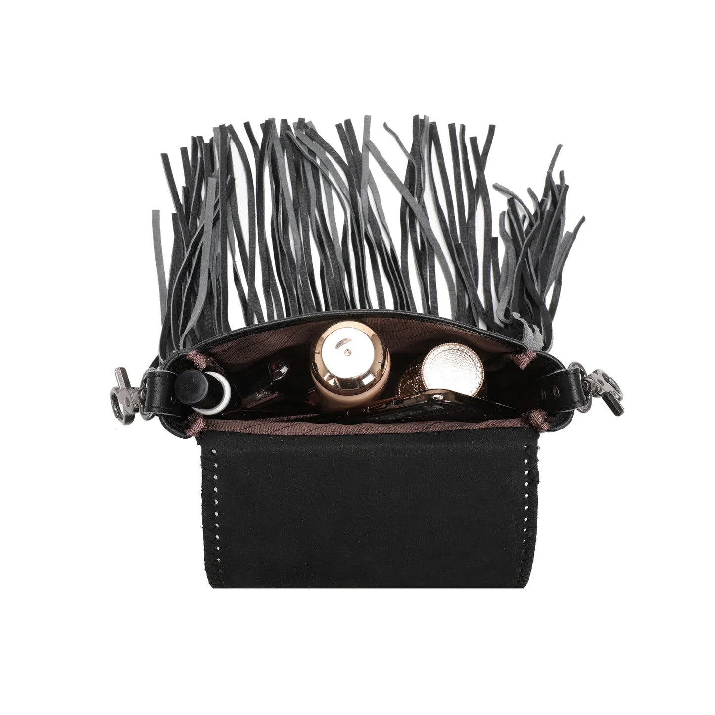 RLCL160A - Montana West Genuine Leather Hornback Embossed Croc Fringe Crossbody