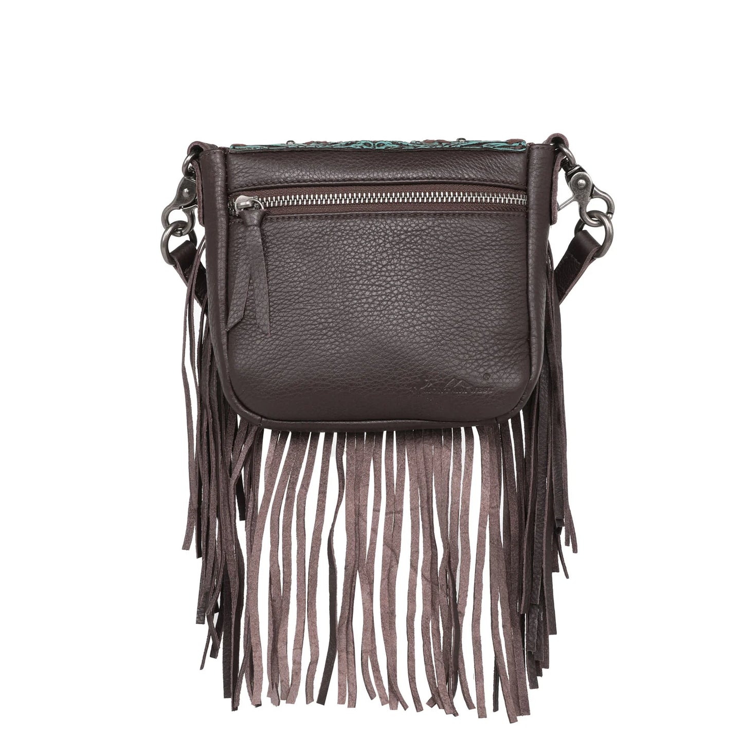 RLCL168 - Montana West Genuine Leather Tooled Collection Fringe Crossbody