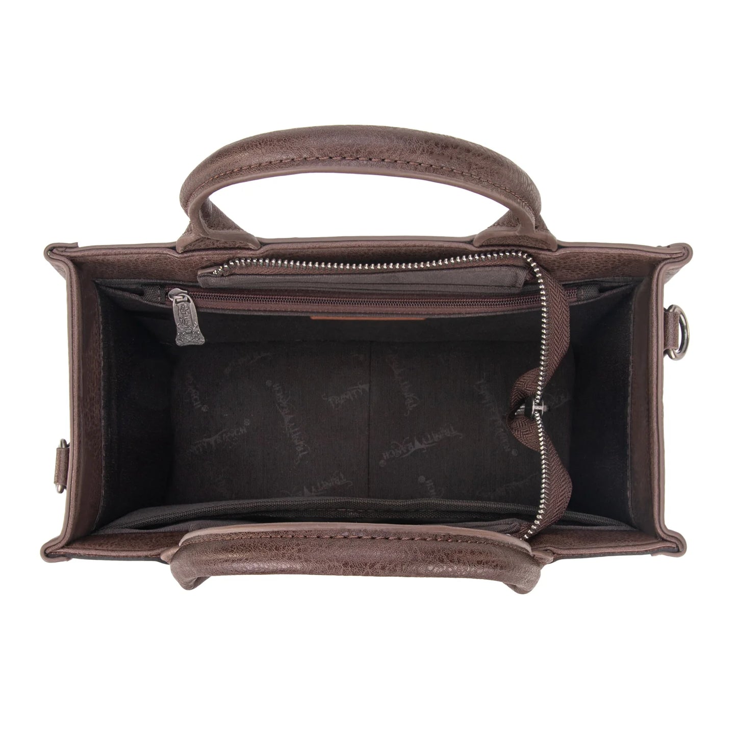 TR178G8899CF - Trinity Ranch Hair On Cowhide Floral Tooled Concealed Carry Tote/Crossbody -Tan