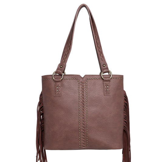 WG09G8113 - Wrangler Fringe and Studs Concealed Carry Western Tote（Wrangler by Montana West）