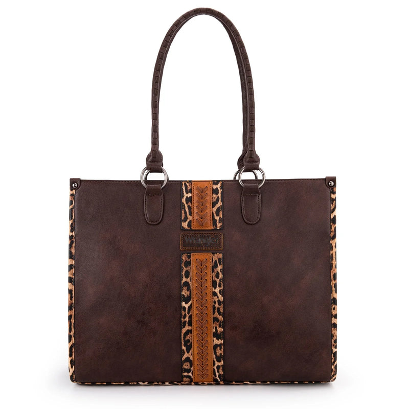 WG83G8317 - Wrangler Leopard Print Concealed Carry Tote - Coffee