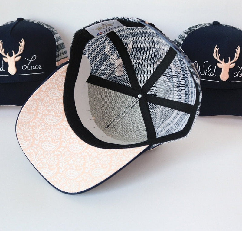 KC371 - Kids Wild Lace Navy Aztec Country Trucker Cap
