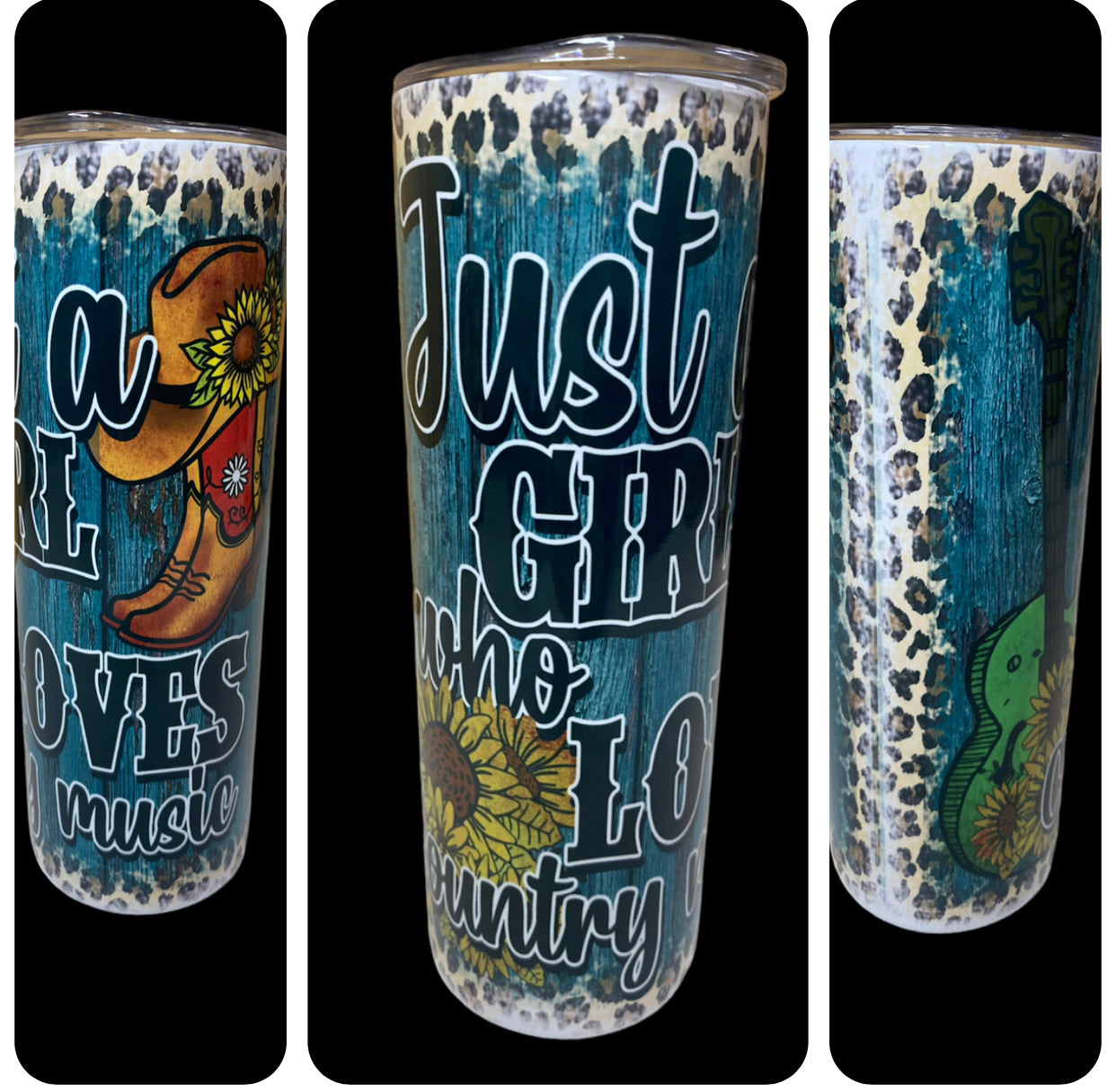 A8413 - Just a girl who loves country music 600ml Stainless Steel Insulated Tumbler