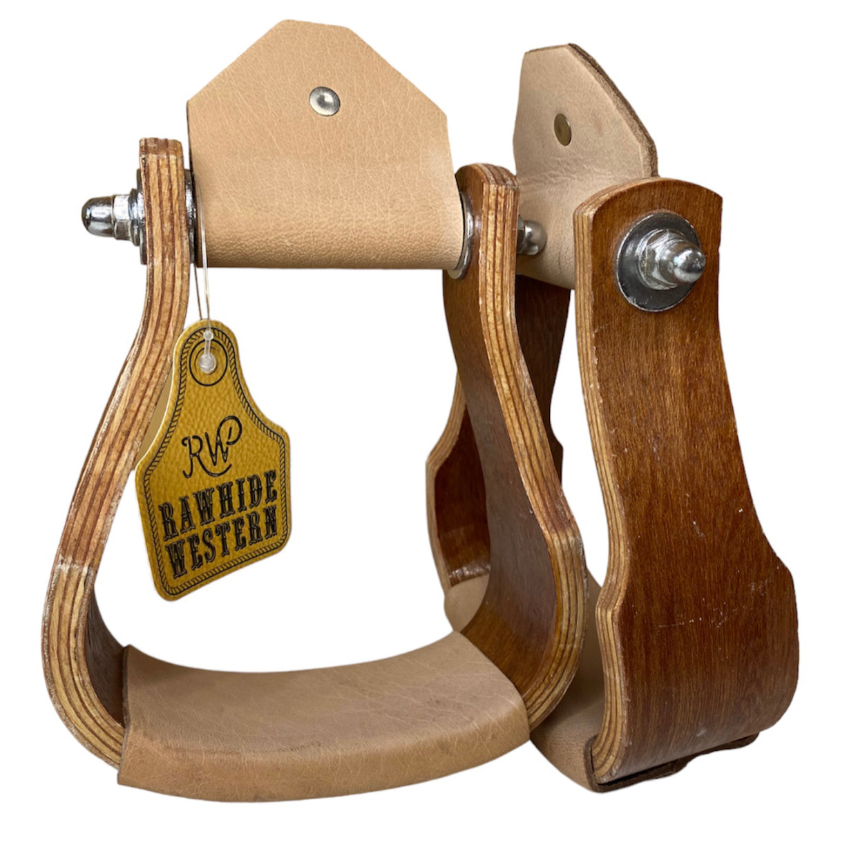 22168 - Wooden stirrup with leather foot pad