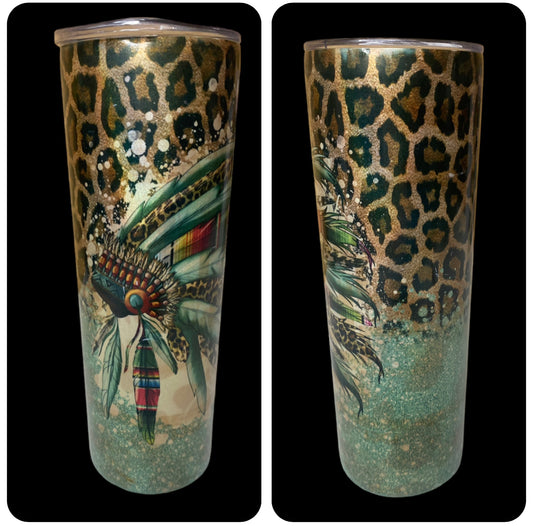 A8410 - Indian Headdress 600ml Stainless Steel Insulated Tumbler