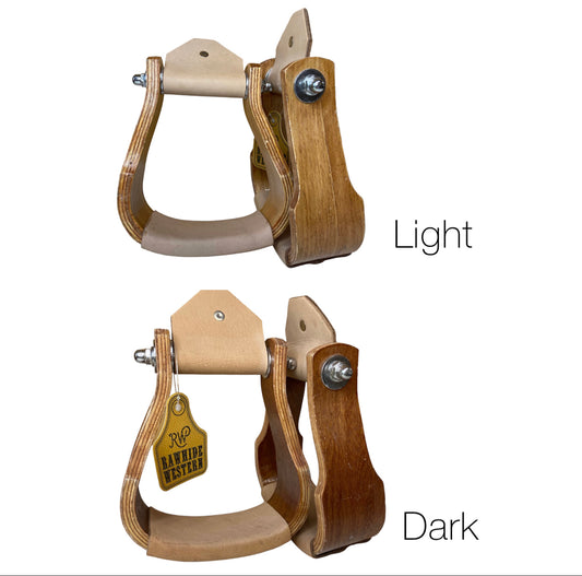 22168 - Wooden stirrup with leather foot pad