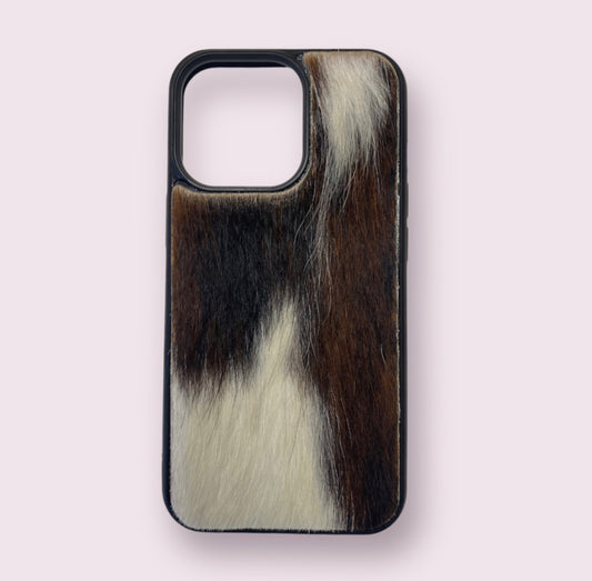 A8428 - IPhone 13 Pro Hair on Hide Leather Case