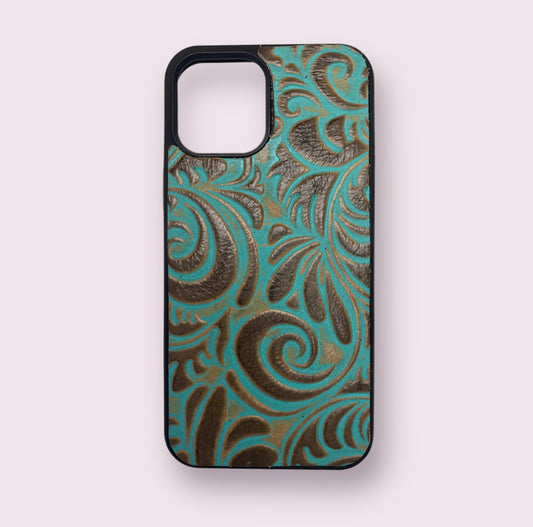 A8424 - IPhone 12 Max Tooled Leather Case
