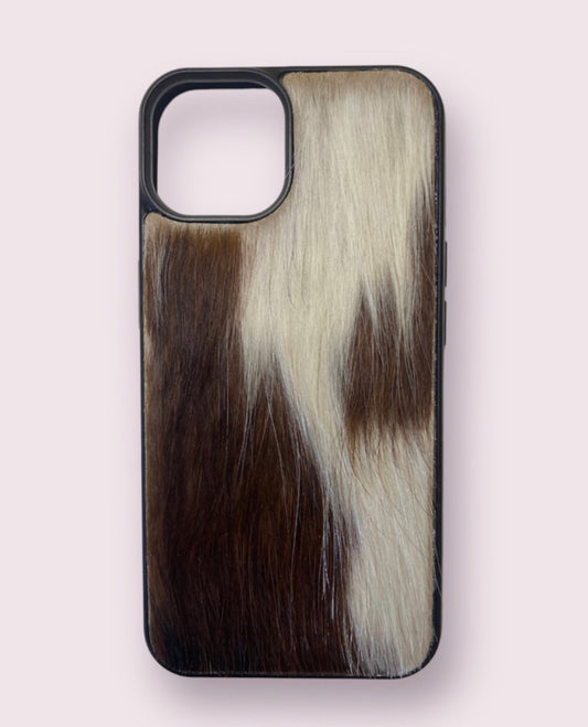 A8432 - IPhone 14 Hair on Hide Leather Case