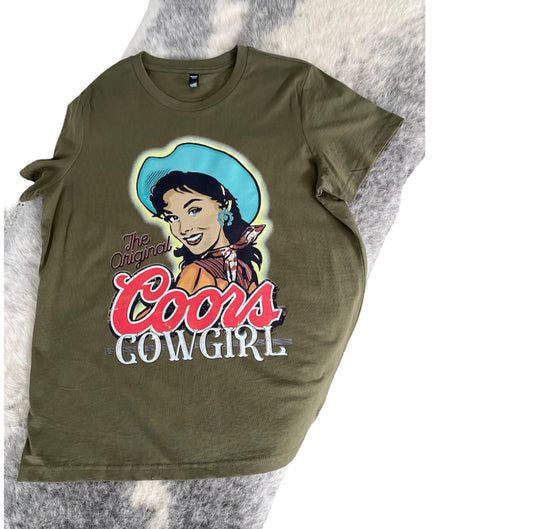 A8454G - Coors Cowgirl Round Neck Graphic T-Shirt