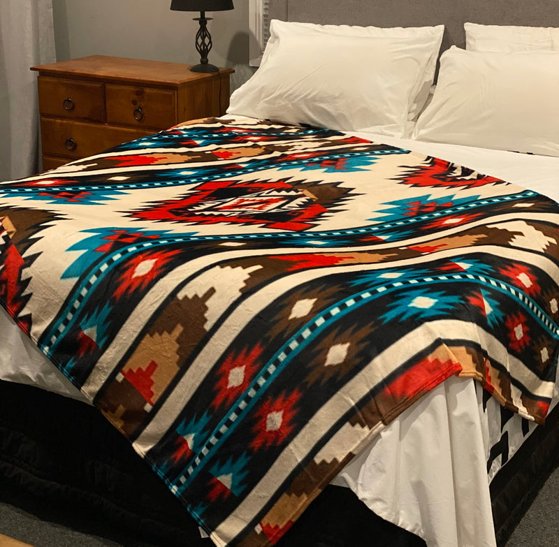 A8316 - Vintage Native American Fleece Throw / Blanket