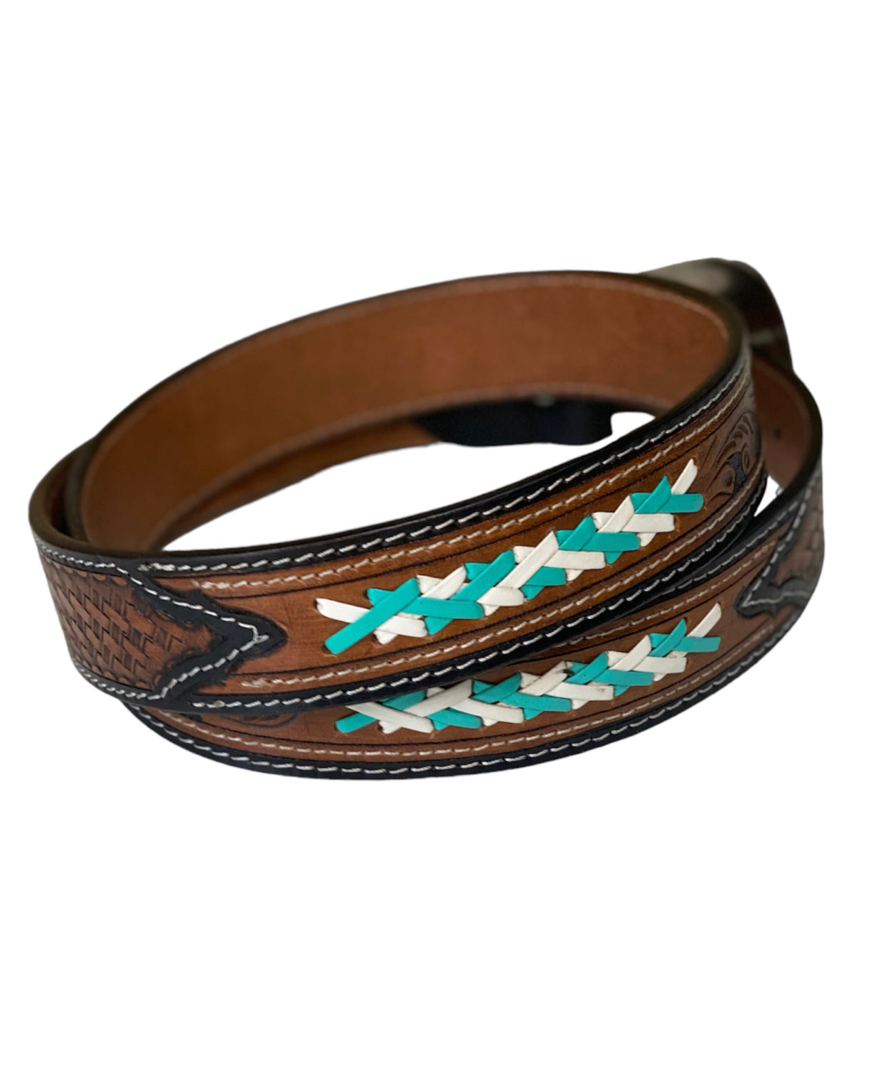 A8463 - Kava Leather Hand Carved Western Belt