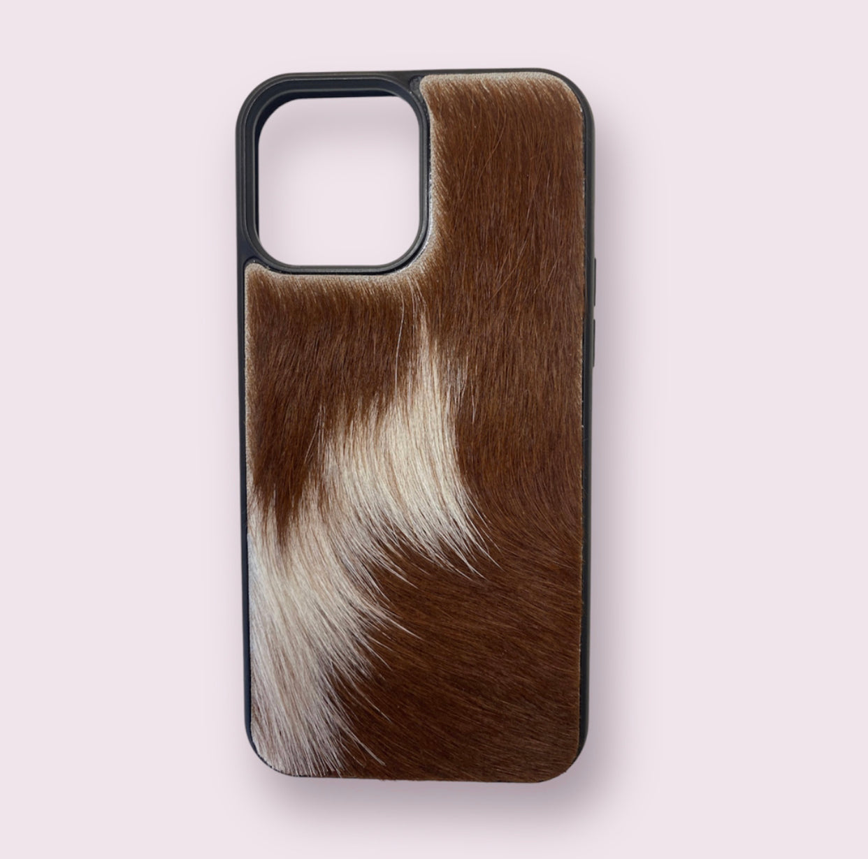 A8431 - IPhone 13 Pro Max Hair on Hide Leather Case