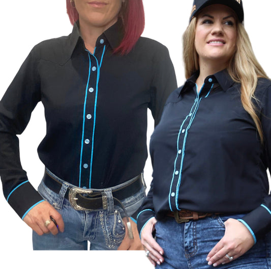 L1441 - Amanda Ladies Pipped Western Shirt