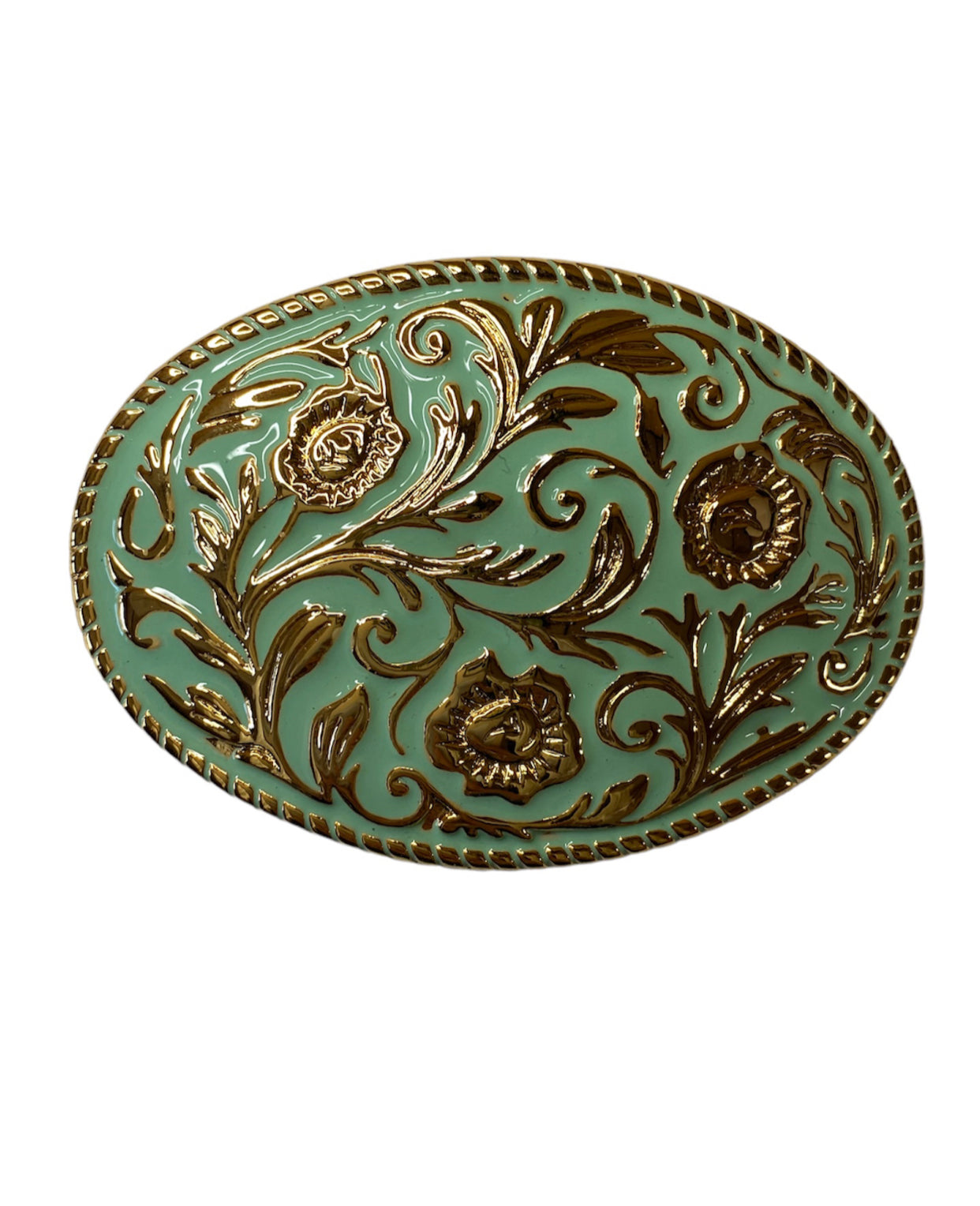 A8419 - Turquoise Floral Western Belt Buckle