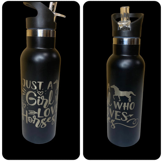 A8416 - Just a girl who loves horses 500ml Stainless Steel Insulated Tumbler