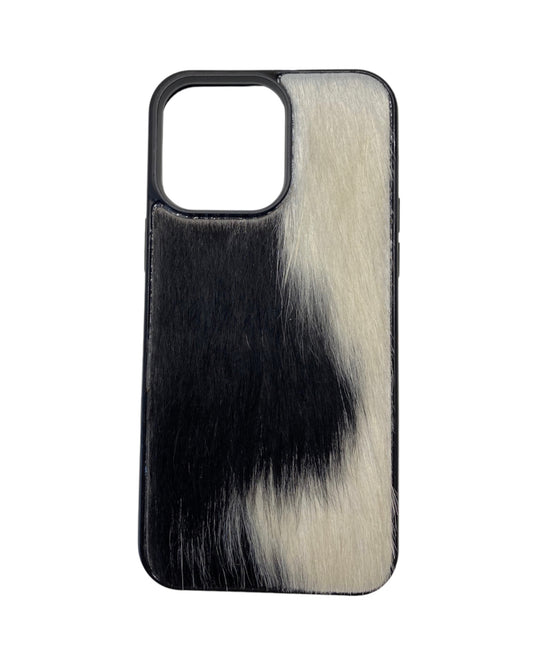 A8439 - IPhone 14 Pro Max Hair on Hide Leather Case