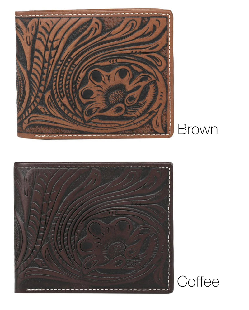 MWSW001 - Genuine Tooled Leather Collection Men's Wallet