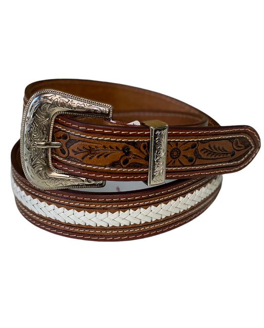 A8465 - Koa Leather Hand Carved Western Belt