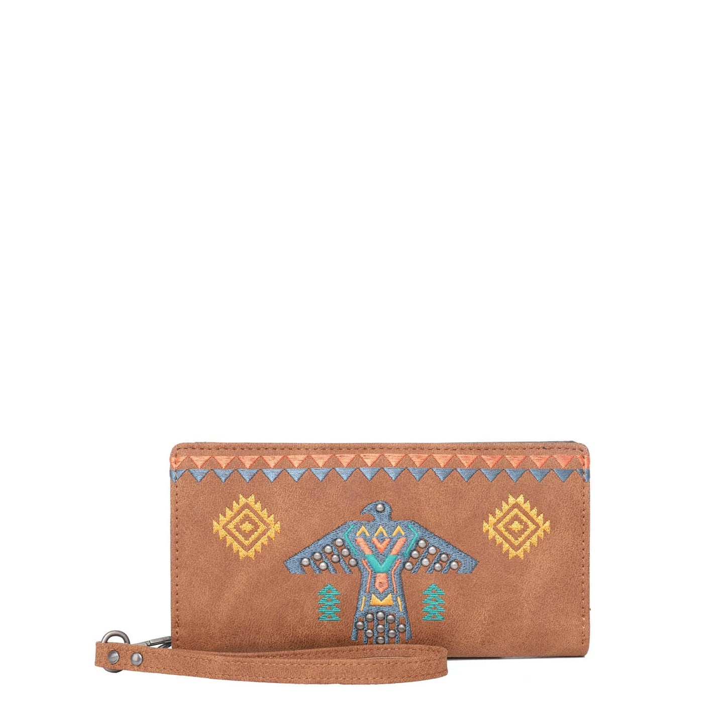 WG36W039 - Wrangler Embroidered Aztec Eagle Fringe Collection Wallet