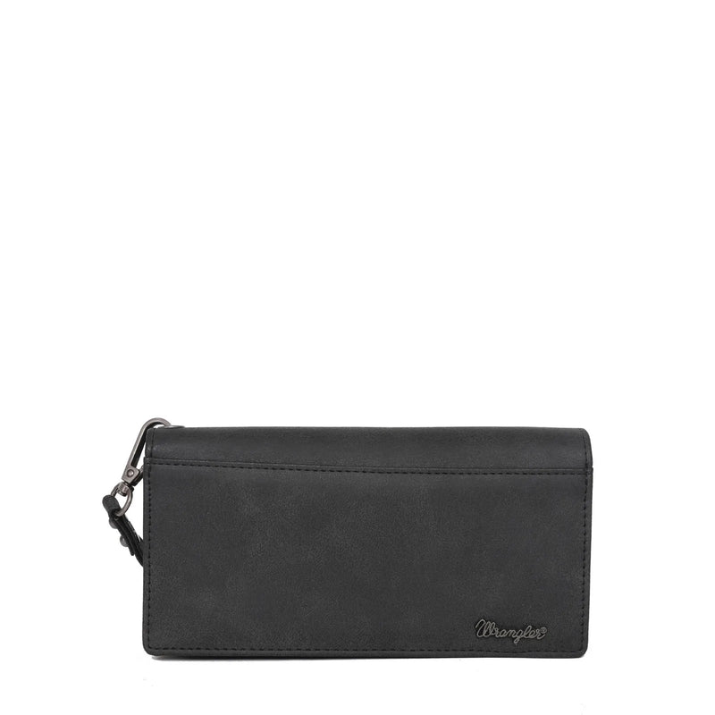 WG36W039 - Wrangler Embroidered Aztec Eagle Fringe Collection Wallet