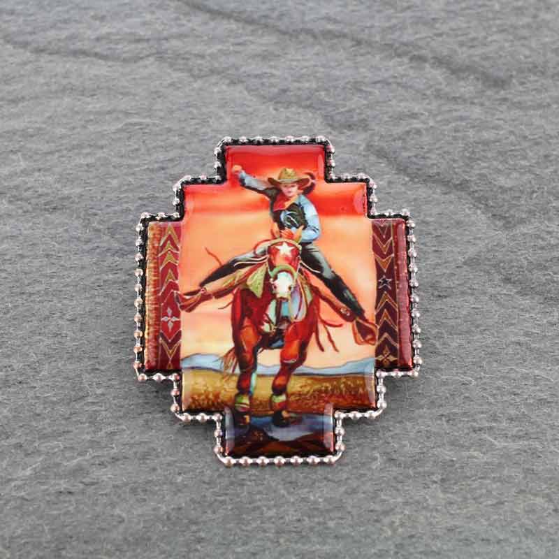 A8326 - Western Portrait Print Phone Grip Adhesive Charm