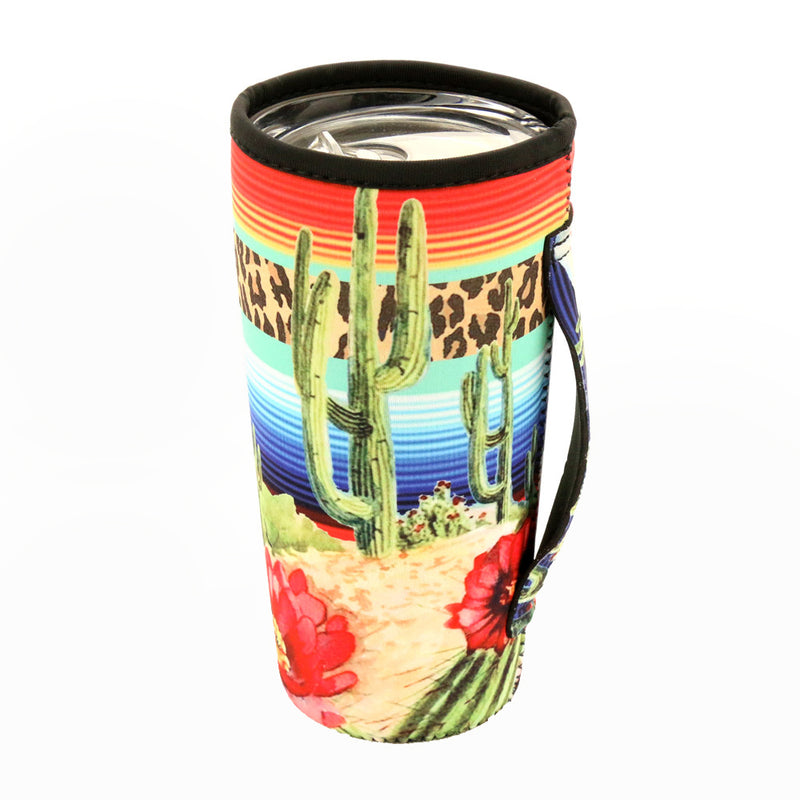 SD2000 - Leopard Serape SW Landscape Tumbler Drink Sleeve/Cooler