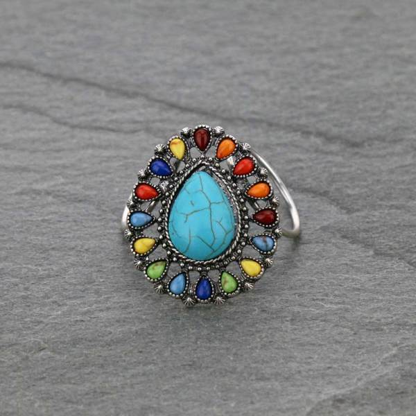 0007 - Western Style Stone Scarf Slide