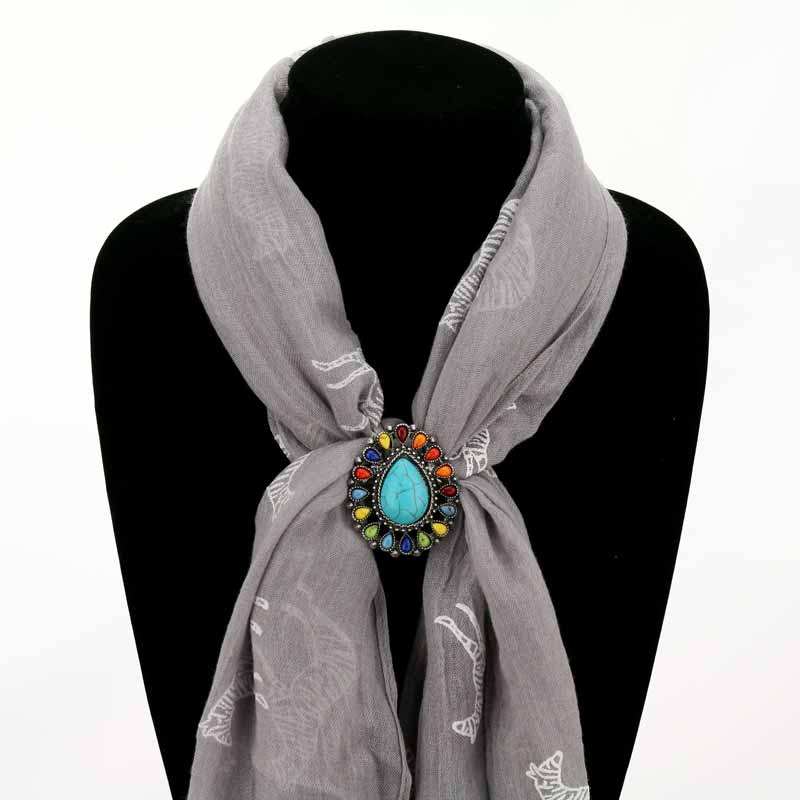 0007 - Western Style Stone Scarf Slide