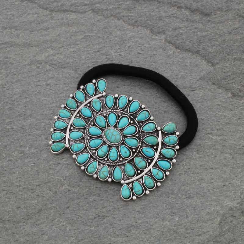 J6541 - Western Design Stone Hair Tie