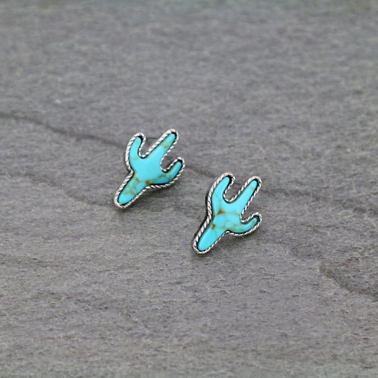 J6491 - Cactus Stone Stud Earrings