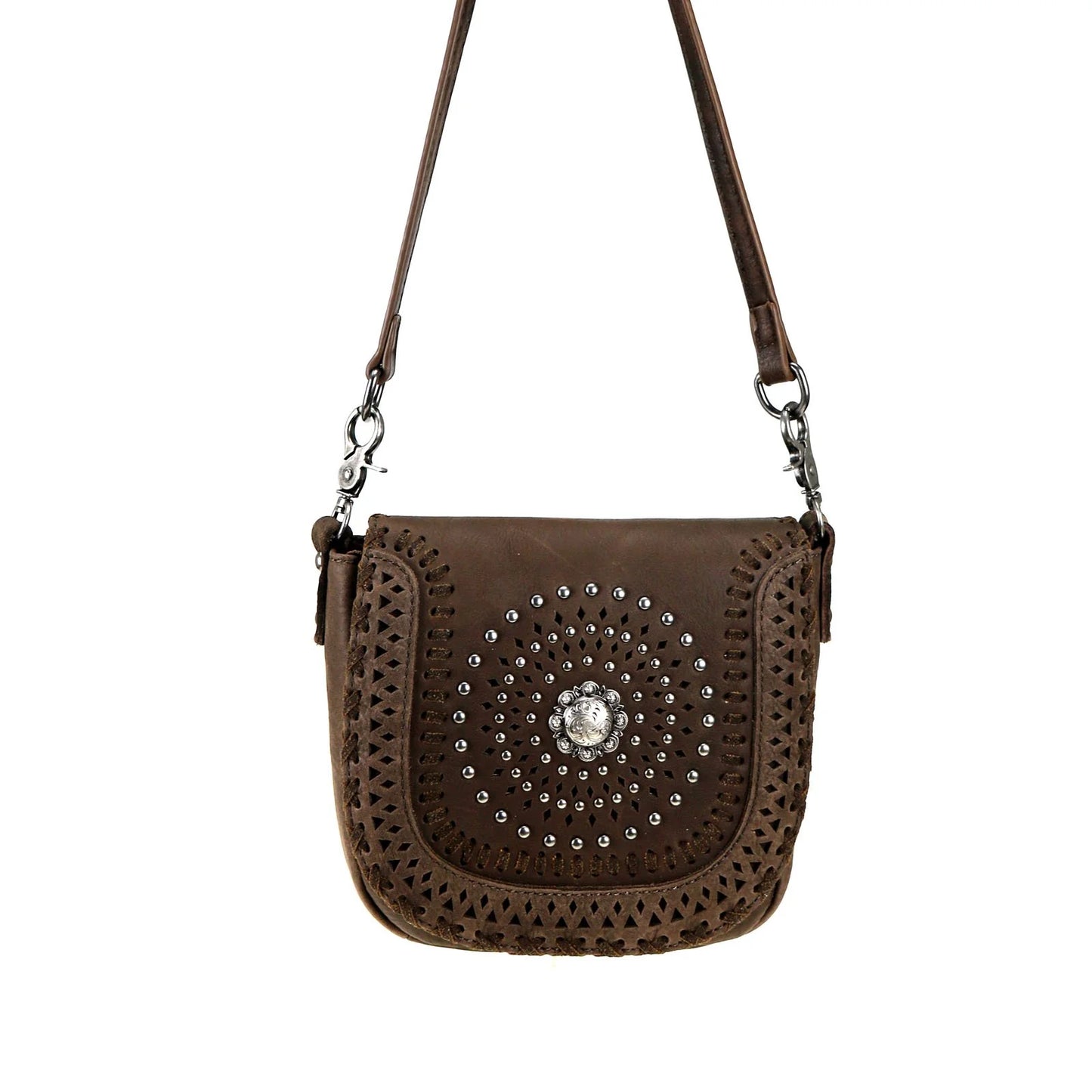 RLCL120 - Montana West Real Leather Whipstitch Crossbody