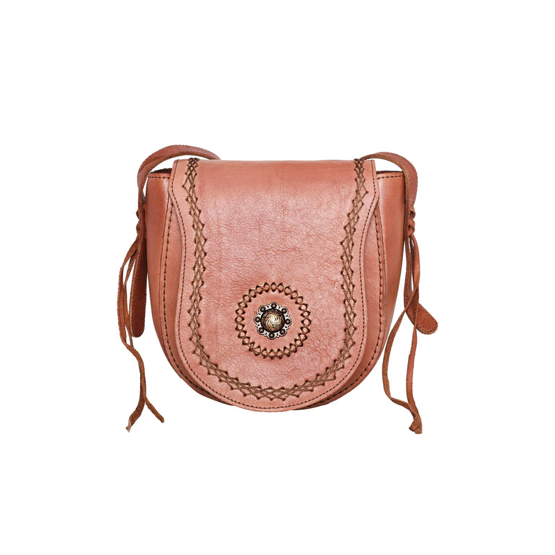 RLCL152 - Montana West Real Leather Concho Collection Crossbody Bag