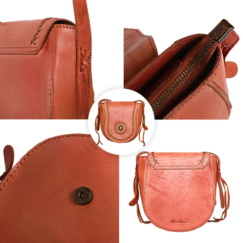 RLCL152 - Montana West Real Leather Concho Collection Crossbody Bag