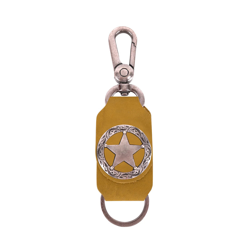 RYS262 - Montana West Real Leather Lonestar Concho Key Chain