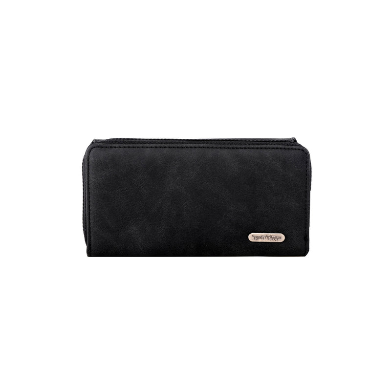 TR120W010 - Trinity Ranch Hair-On Studded Collection Secretary Style Wallet