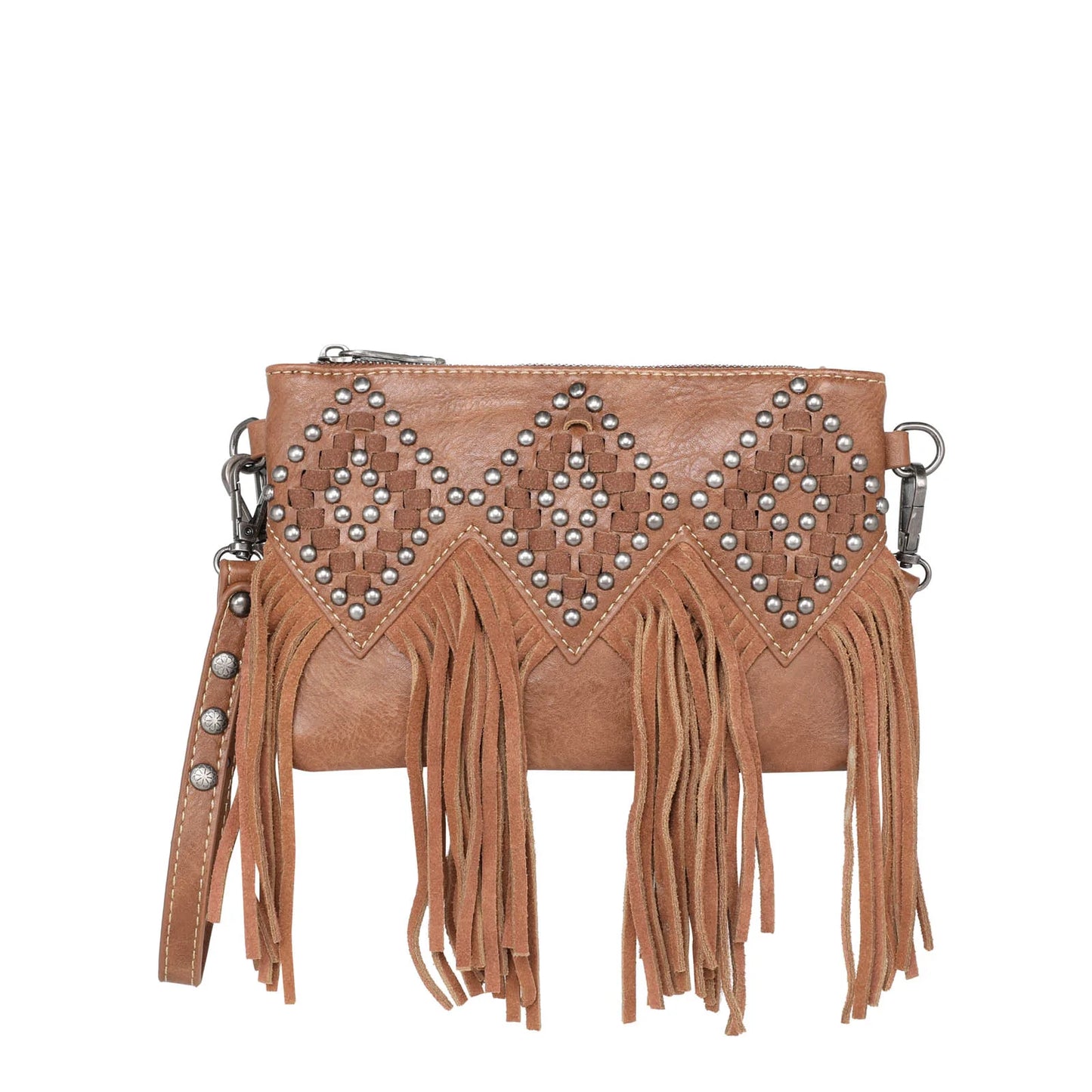 TR143181 - Trinity Ranch Leather Fringe Collection Wristlet/Crossbody