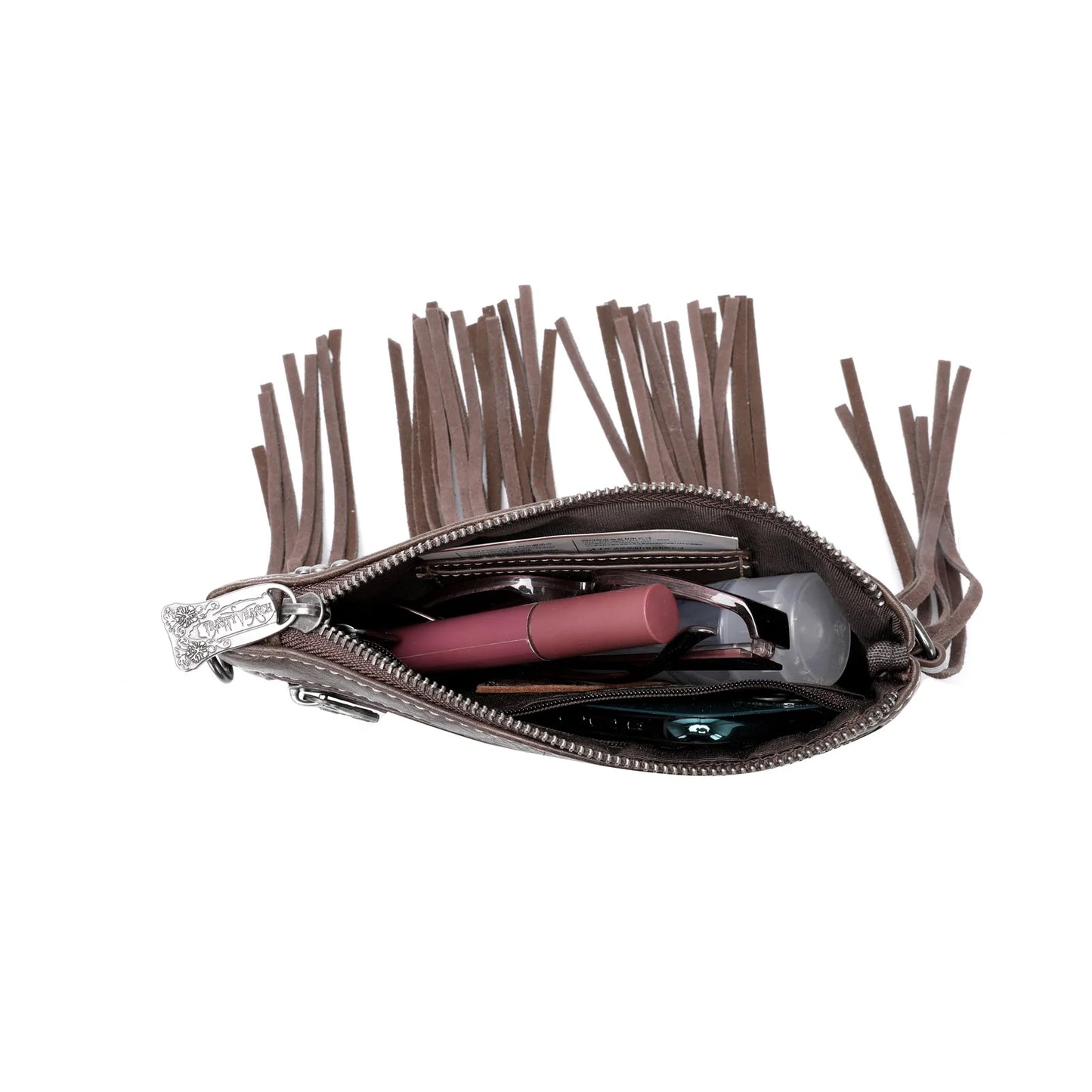 TR143181 - Trinity Ranch Leather Fringe Collection Wristlet/Crossbody