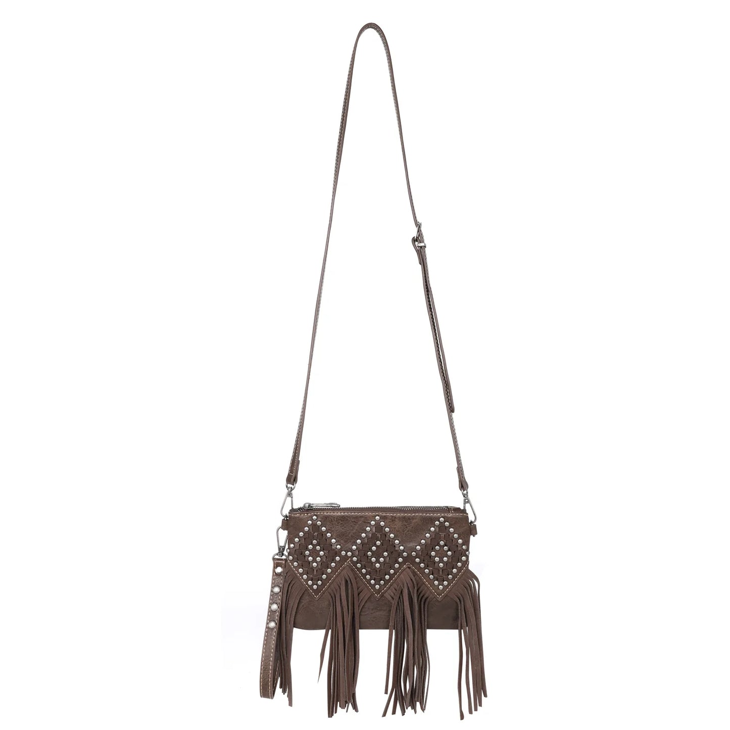 TR143181 - Trinity Ranch Leather Fringe Collection Wristlet/Crossbody