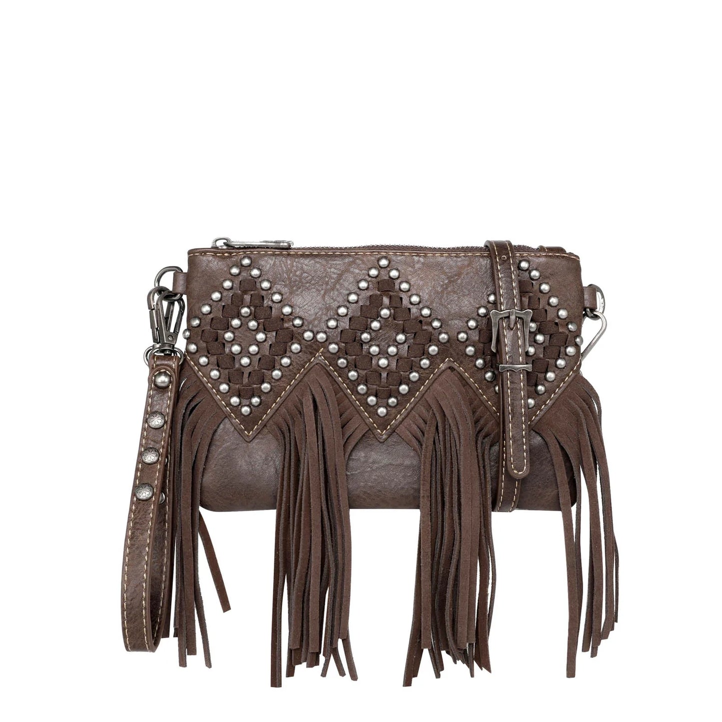 TR143181 - Trinity Ranch Leather Fringe Collection Wristlet/Crossbody