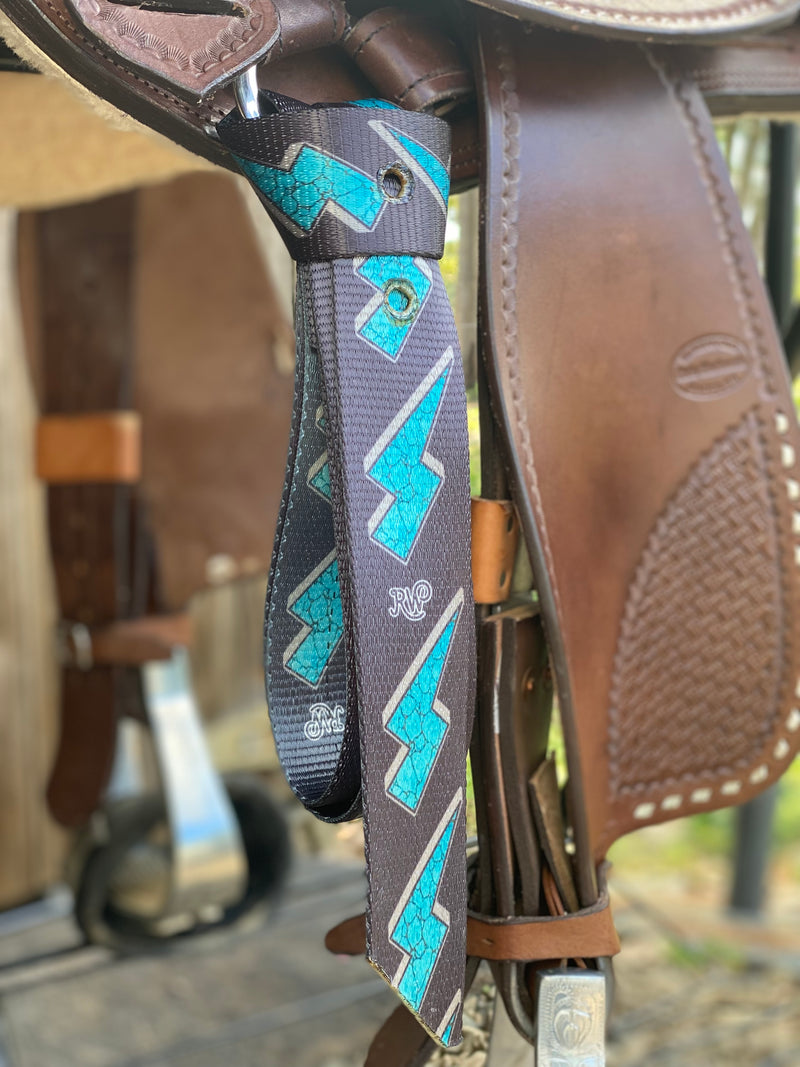 T5344 - Rawhide Lightening Bolt Latigo Set