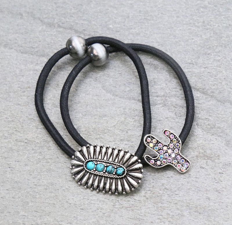 J6531 - 3.5″ 2-Pack Concho Hair Ties