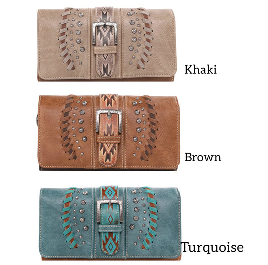 MW1134W018 - Montana West Aztec Tooled Collection Wallet