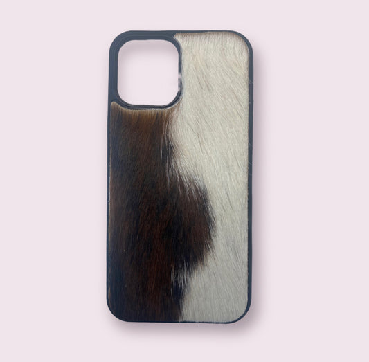 A8362 - IPhone 12 Max Hair on Hide Leather Case