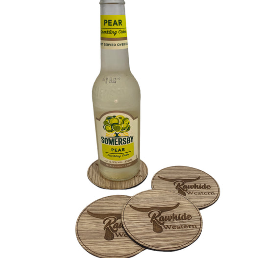 P4072 - Rawhide Drink Coaster - Light Brand