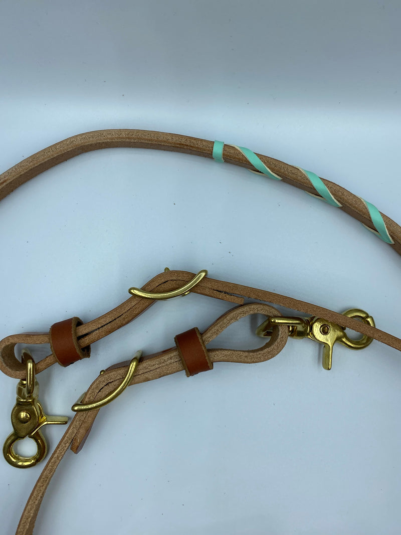 T5020  - Peppermint Aust Made Laced Barrel Reins