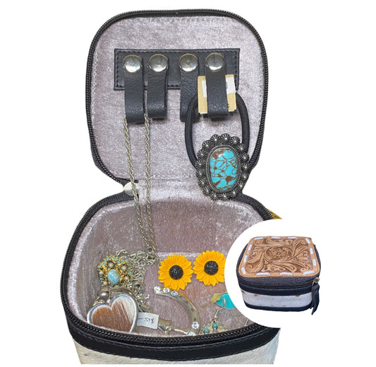 A7931 - Deluxe Carved Small Hair On Hide Jewellery Box