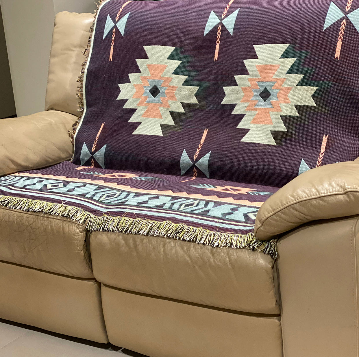 A8344 - Boho Western Geometric Tribal Throw Rug main image 1