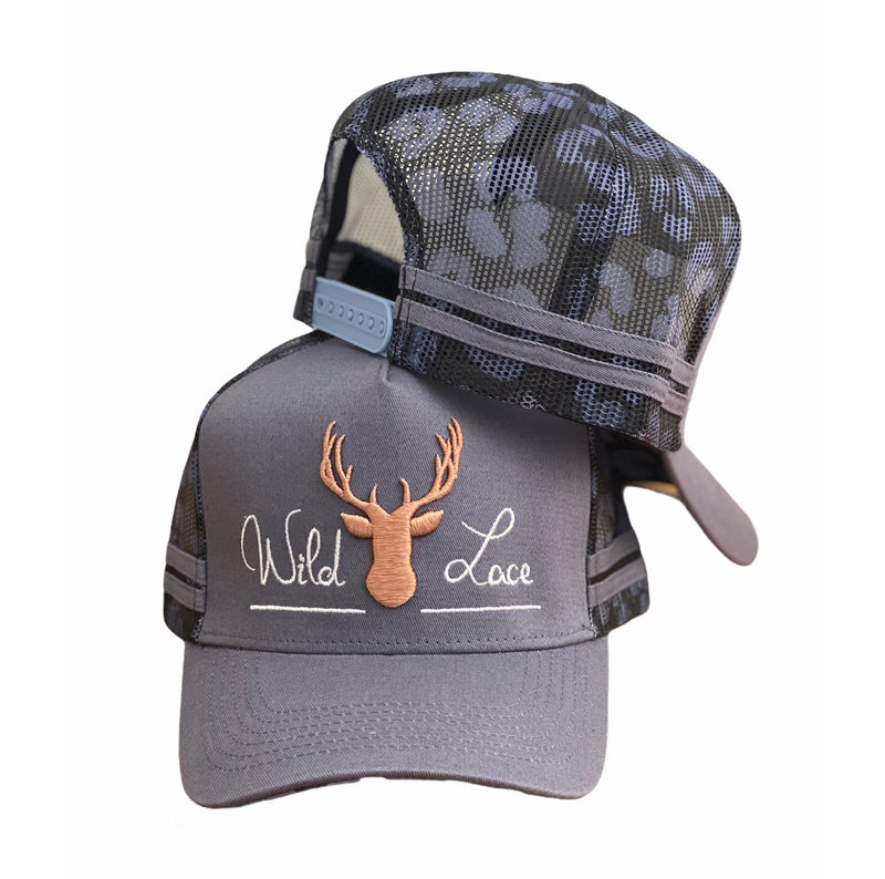 C364 - Wild Lace Grey Country Trucker Cap
