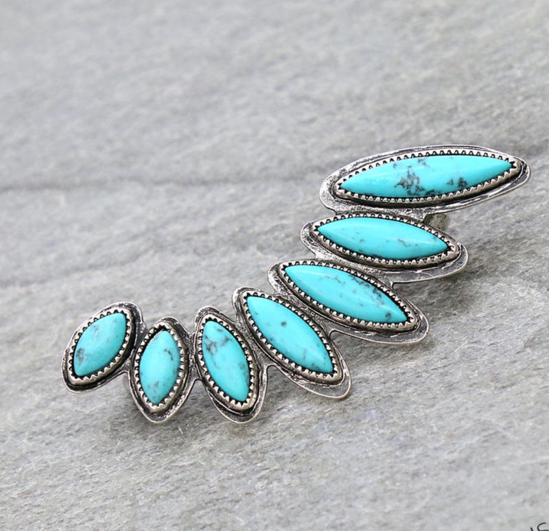 J6500 - 3″ Color Stone Ear Cuff Earring